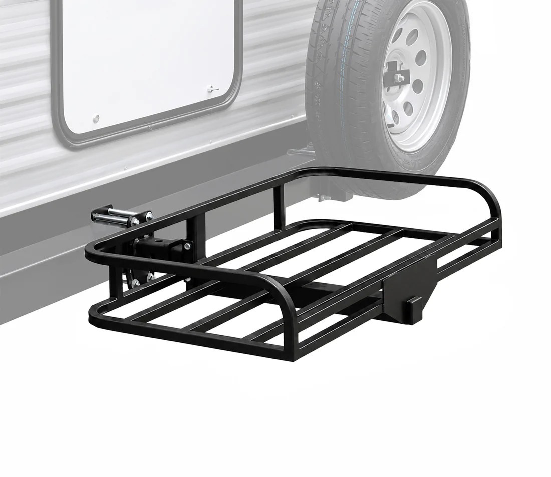 HERC OUTDOORS RV & Camper Bumper Mount Gear Rack, no drill, bolt-on complete kit