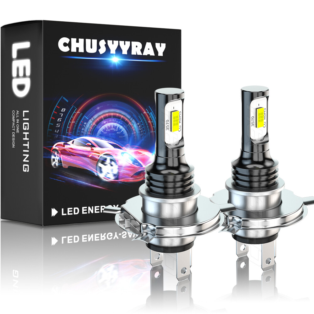 H4 9003 FANLESS LED Bulb HID White Hi/Lo Beam Motorcycle Headlight Super Bright
