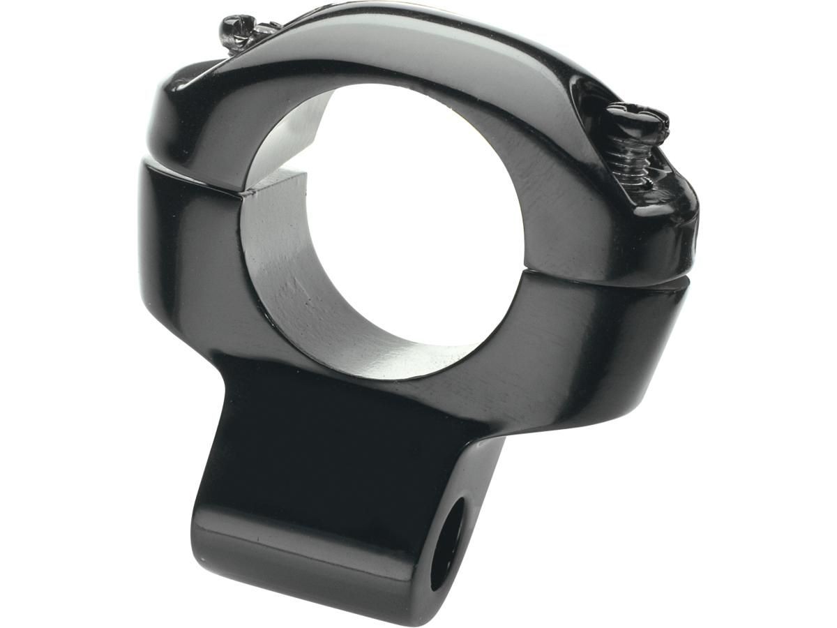 Black Mirror Clamp Handlebar Mount for 1 in. (25mm) Bars fits Harley-Davidson