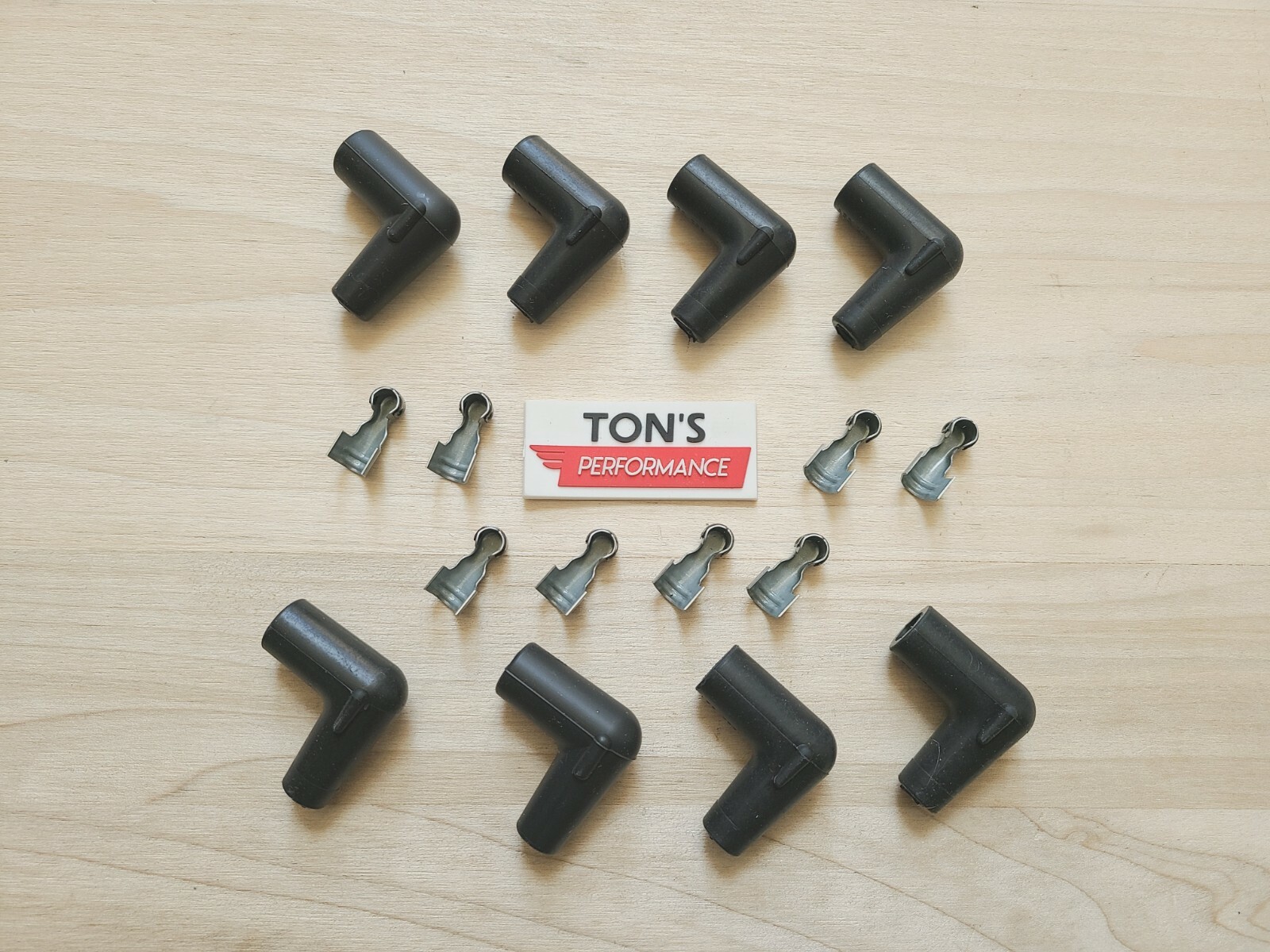 7mm Ignition Spark Plug Boots & Terminals 90 degree right angle pack of 8