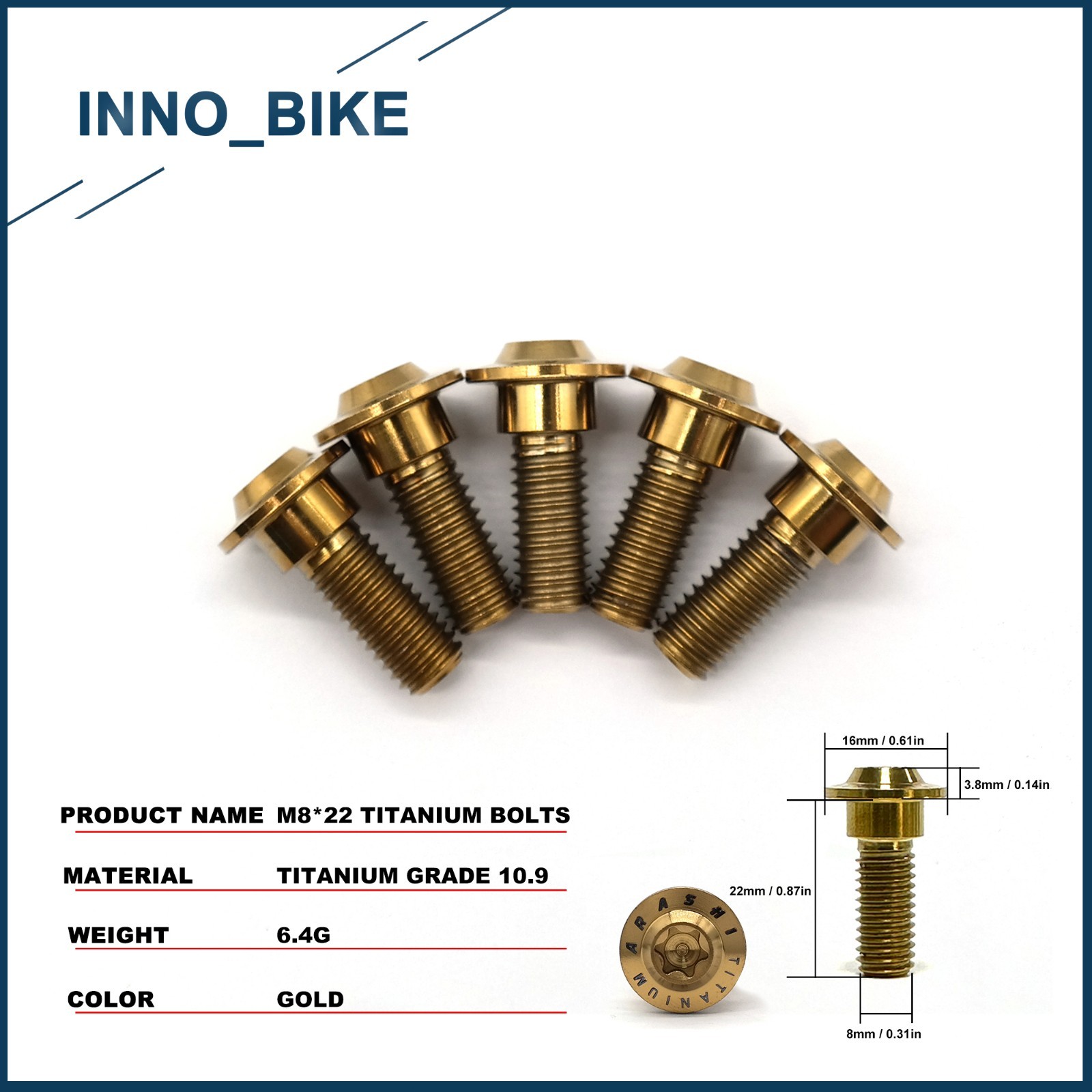 Rear Brake Disc Rotor Bolts Screws For Yamaha YZF R1 2004-2021 YZF R6 2003-2019