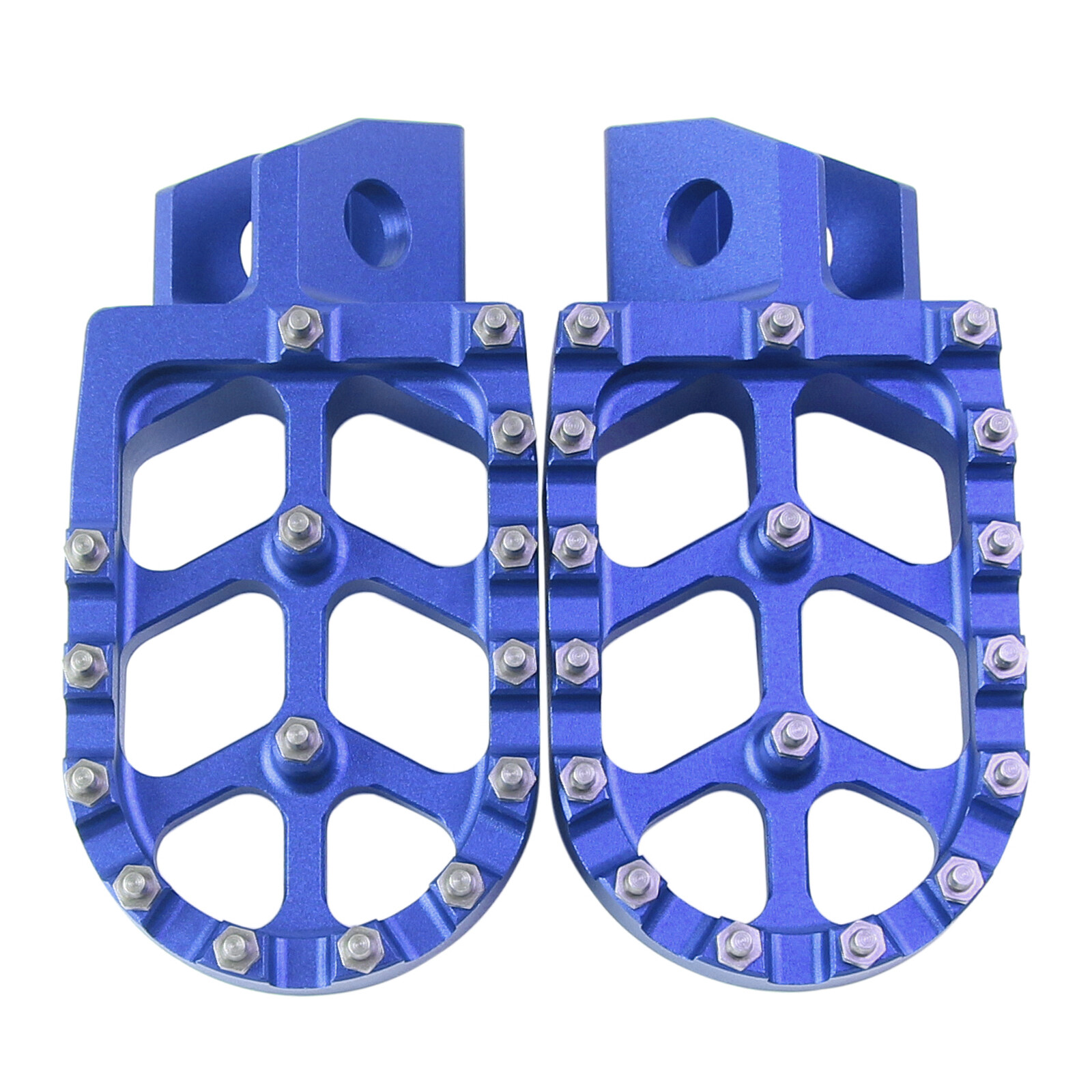 Blue Wide Foot Pegs Footrest Pedals For Yamaha XT250 YZ125 YZ80 WR250 TTR90