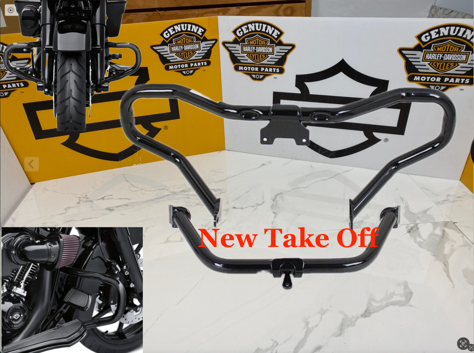 🔥14-25 OEM Harley Touring Chopped Engine Guard Crash Bar & Fairing support🔥