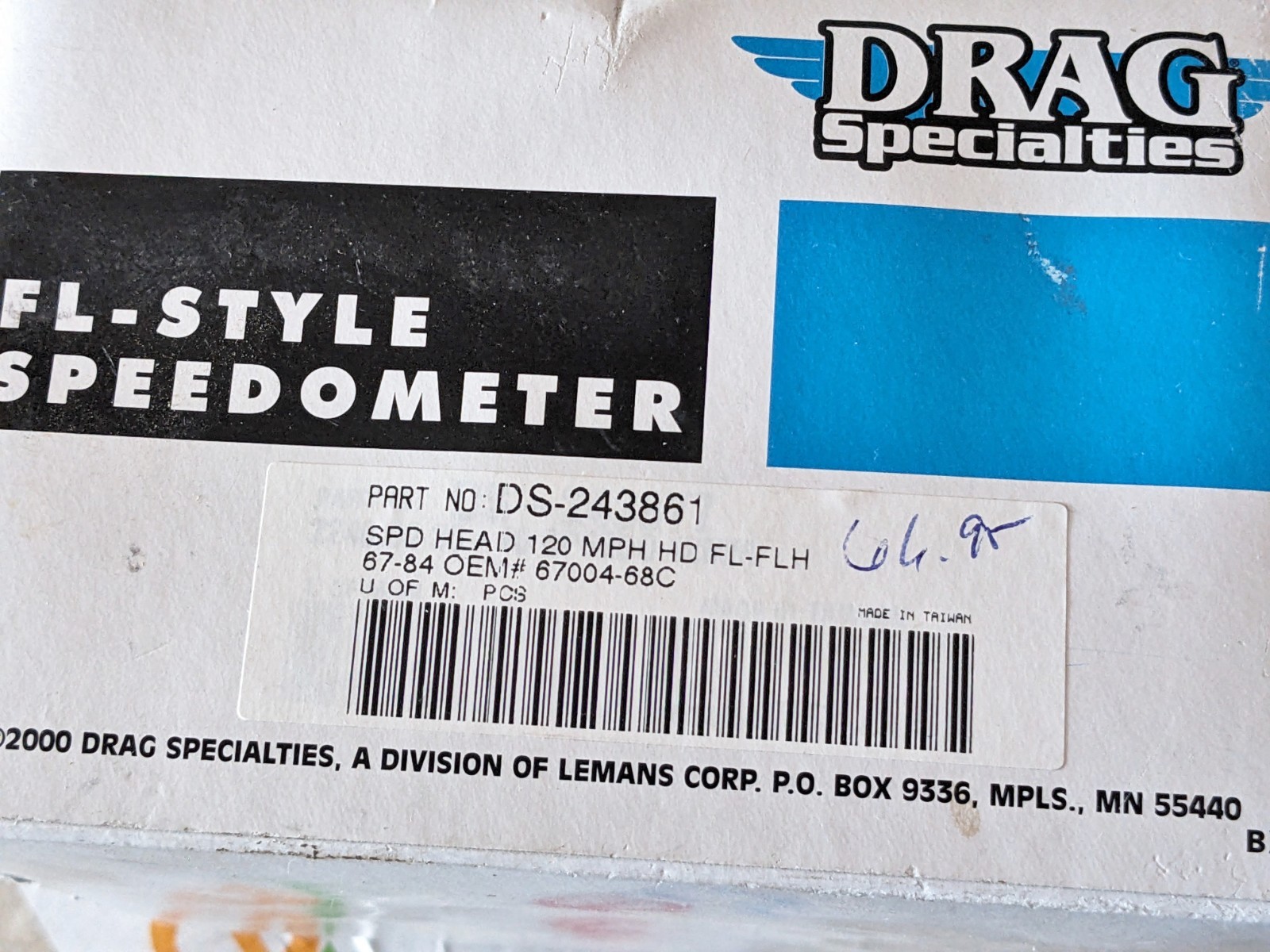 DRAG SPECIALTIES HARLEY DAVIDSON FL STYLE SPEEDOMETER & TRIP RESET KNOB
