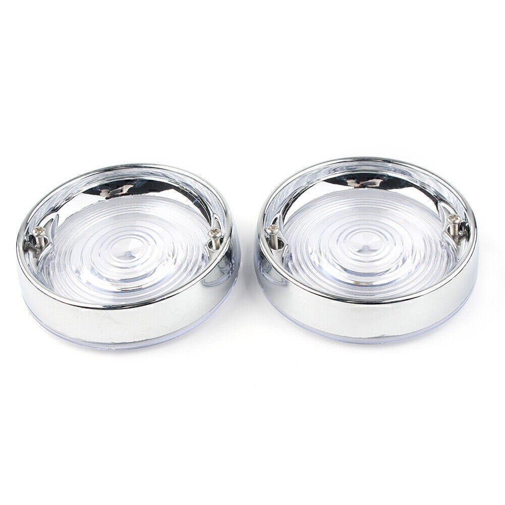 Turn Signal Bezels Visor Clear Lens Cover For Harley Touring Road Glide Chrome