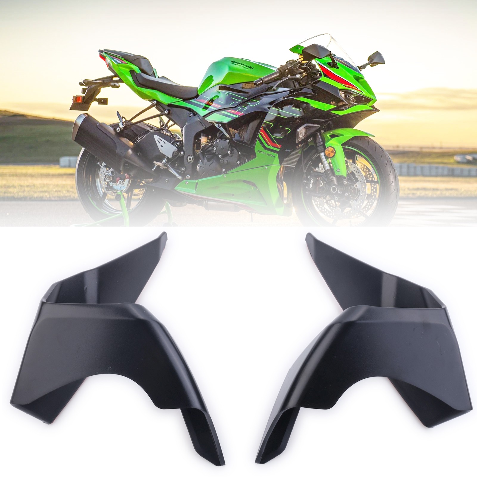 FRONT SPOILER WING AERODYNAMIC WINGLET KIT FOR KAWASAKI ZX-6R 2024-2026 FAIRING