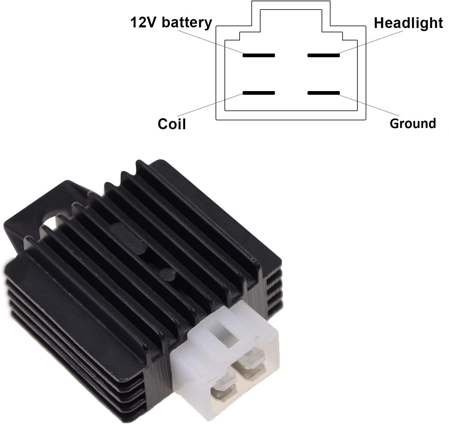 12V 4 Pin DC Voltage Regulator Rectifier for GY6 Moped ATV Scooter VR03