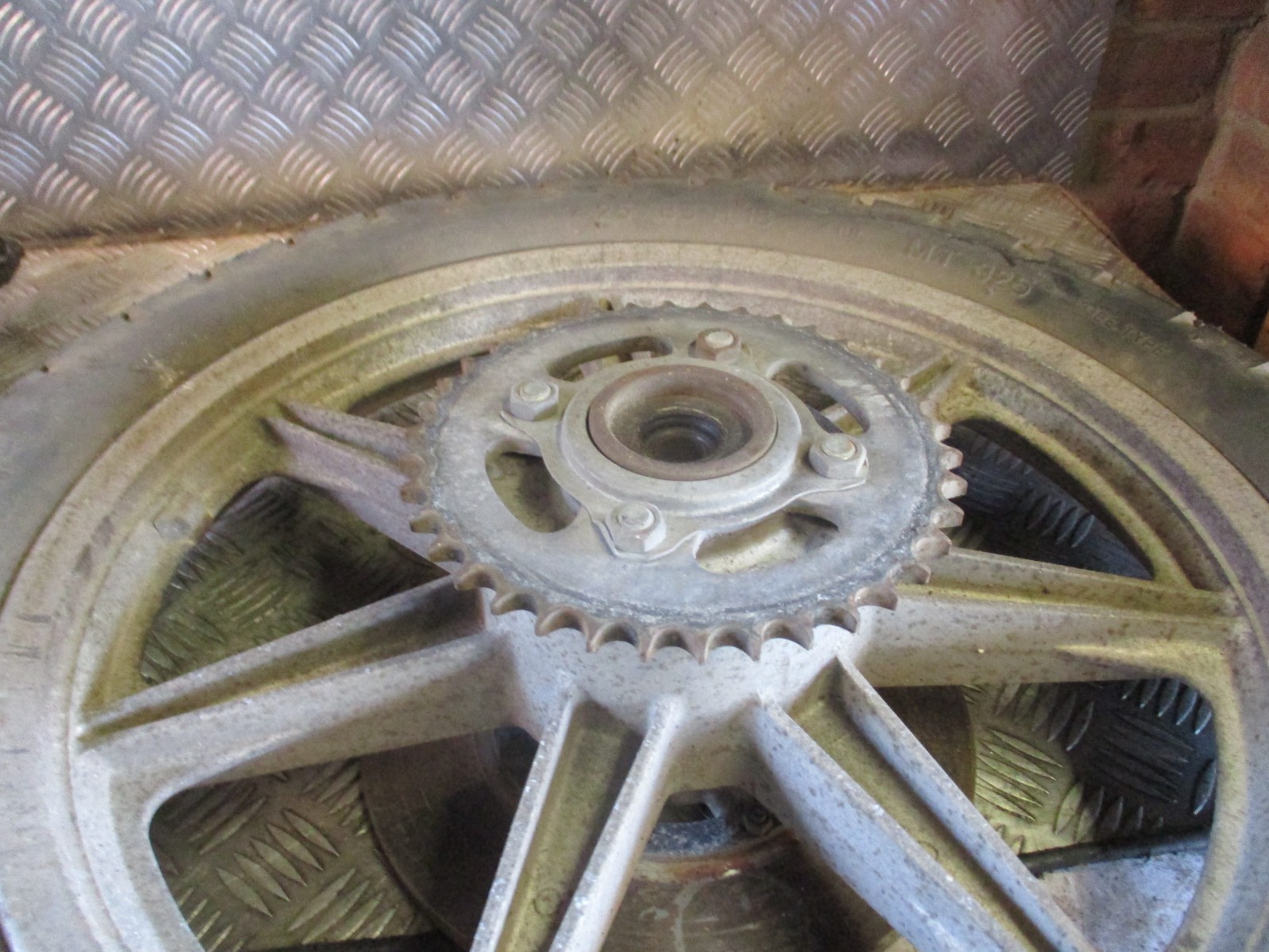 YAMAHA RD400 REAR WHEEL SEE DESCRIPTION