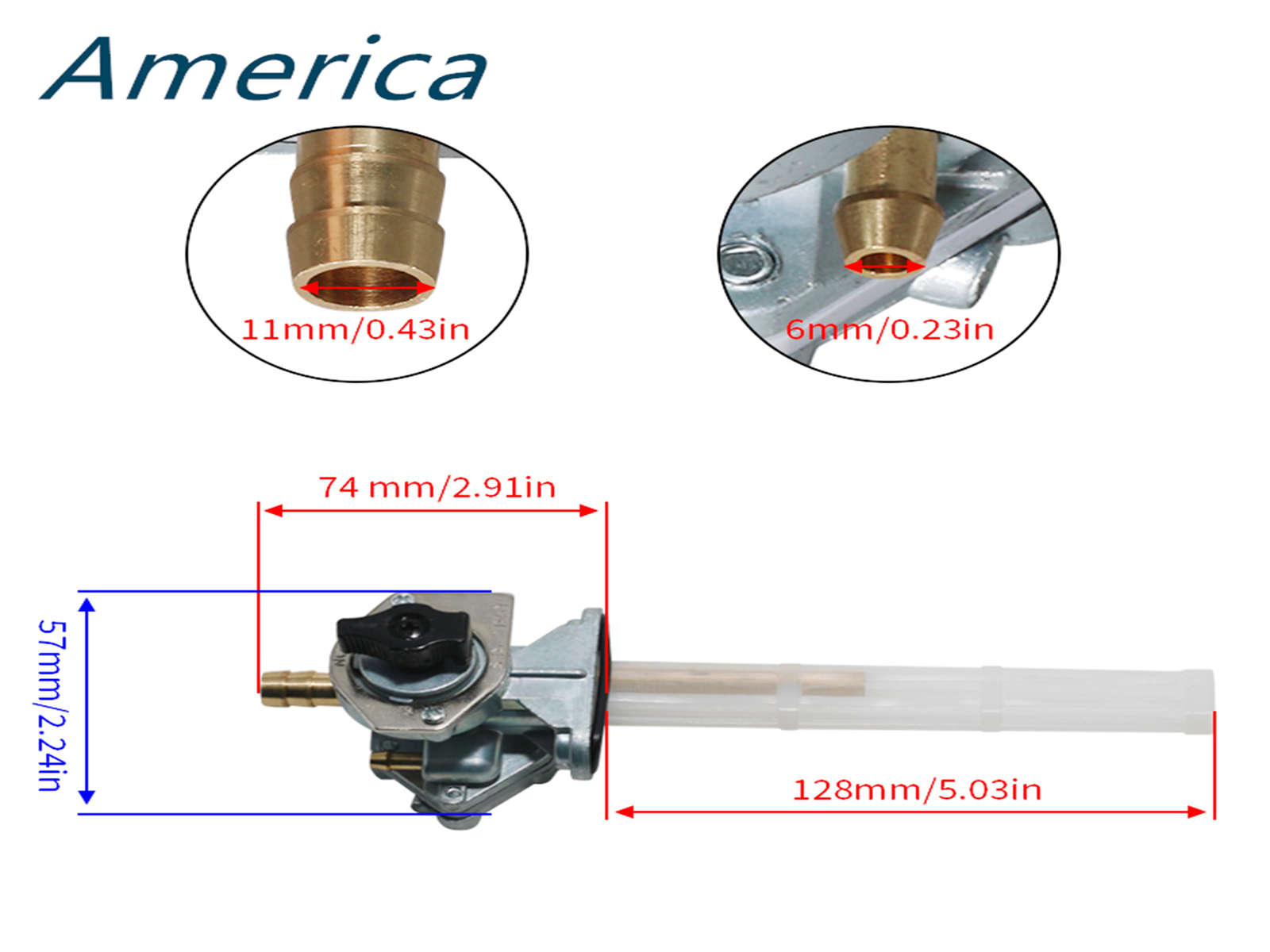 Fuel Tap Petcock Valve For Kawasaki ZR1200 ZRX1200R 01-08 ZR1100 ZRX1100 97-2000