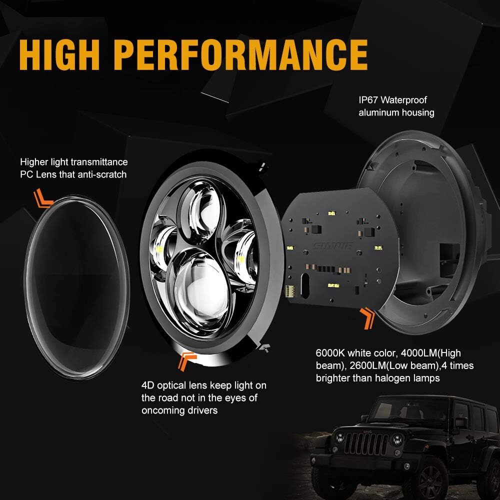 7″inch LED Headlight+4.5″ Passing Lights For Harley Davidson Touring Road King