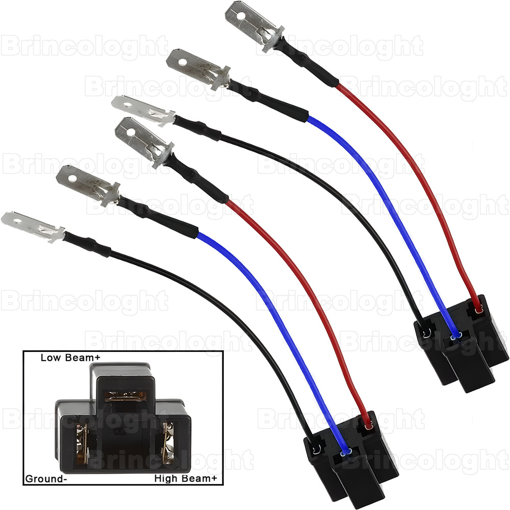 2Pcs 9003 H4 Headlight Heavy Duty Wire Harness Female Socket Extension Connector