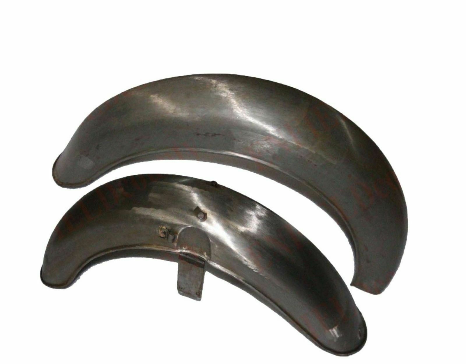 For Norton Featherbed Frame Raw Steel Bare Metal Front & Rear Mudguard Set ECs