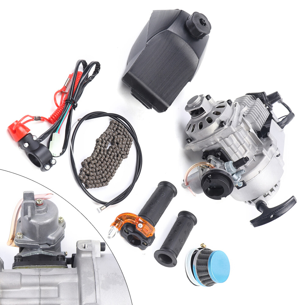 49CC 2-Stroke Pull Start Engine Motor Kit for Mini Dirt Bike Pocket ATV Scooter
