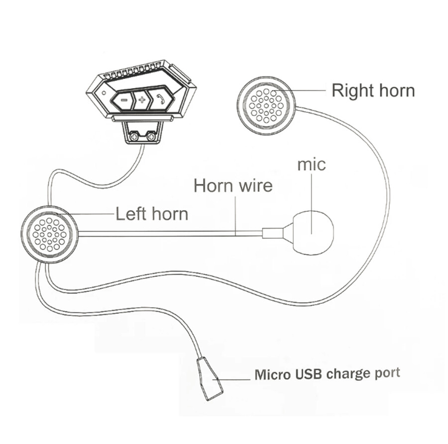 Motorcycle Wireless Bluetooth 5.0 Helmet Headset Hands-free Telephone Call Kit
