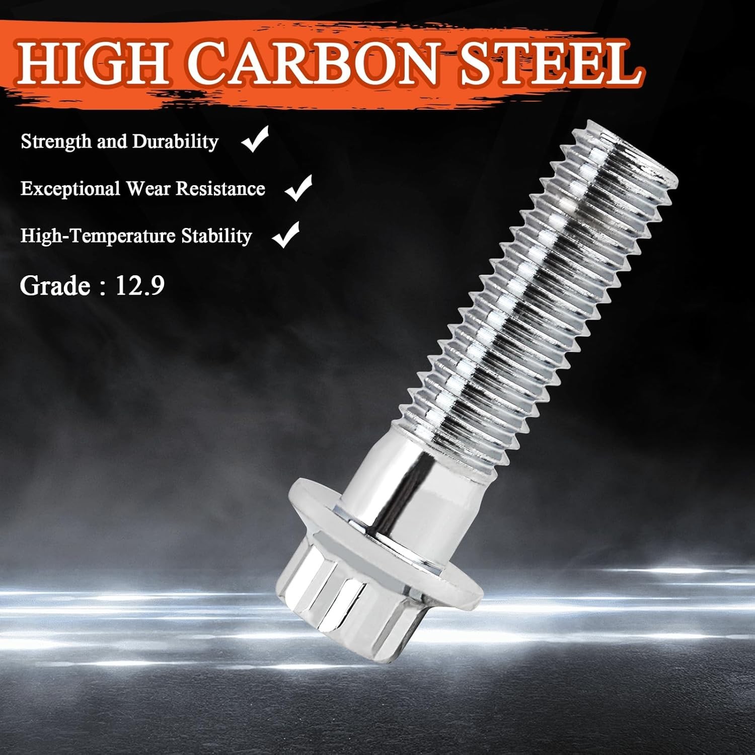 Grade 12.9 Chrome Bolts for Harley Davidson – Front Caliper (4 Pack)