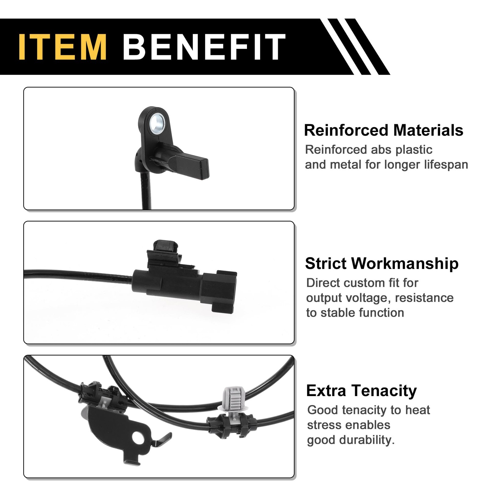 REPAIROCK 1pc ABS Wheel Speed Sensor for 13X12X5.5cm, Does Not Apply