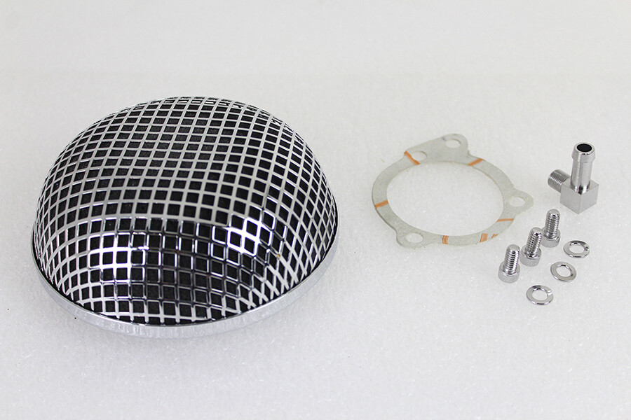 Chrome Mesh Air Cleaner for Harley S&S E Carburetor