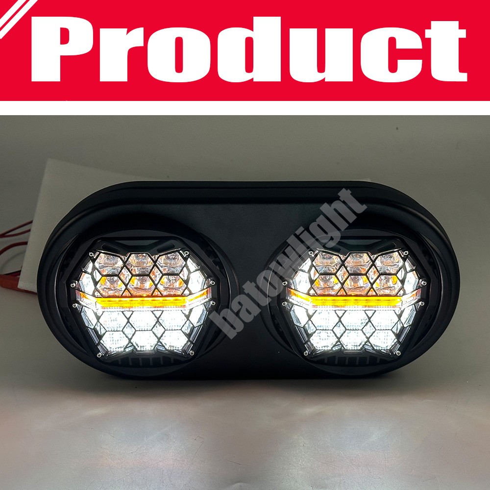 Fit for Harley Road Glide 2003-2013 DOT 270° LED Dual Headlight Head Lamp w/ DRL