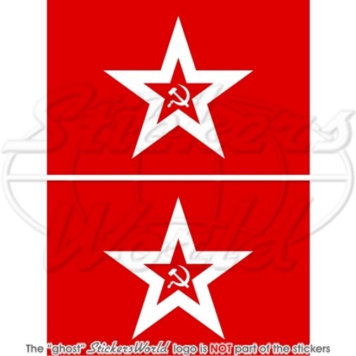 Soviet Union Naval Jack USSR NAVY Flag Russia 100mm (4″) Stickers Decals x2