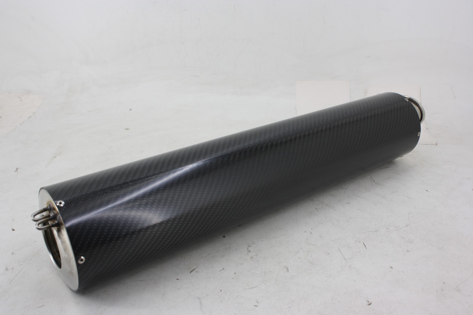 NOS SUDCO RACING MUFFLER CARBON FIBER LEFT 4″ ROUND 20″ LENGTH 2″ ID FEMALE