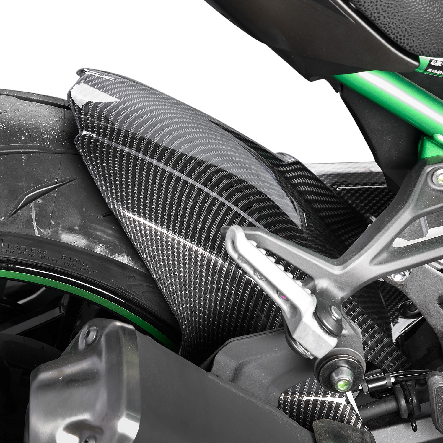 WOLFLINE Rear Fender Mudguard For Kawasaki Z900RS 2017-2025 Carbon Fiber Pattern