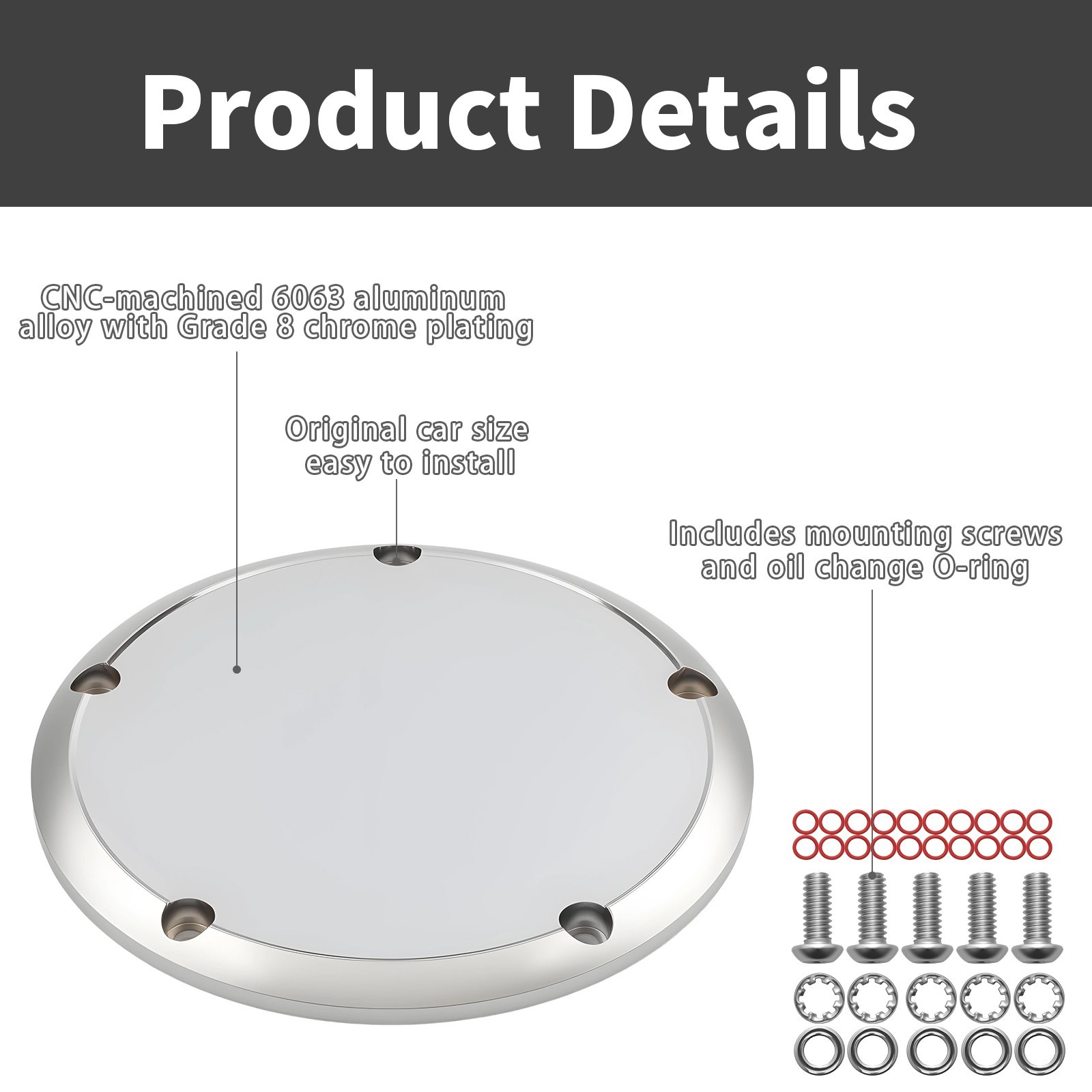 Chrome 5 Holes Derby Timer Engine Timing Cover For Harley Touring Dyna Softail