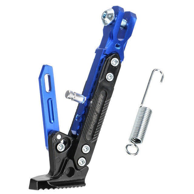 Motorcycle CNC Aluminum Adjustable Kickstand Foot Side Stand Support Blue Univer