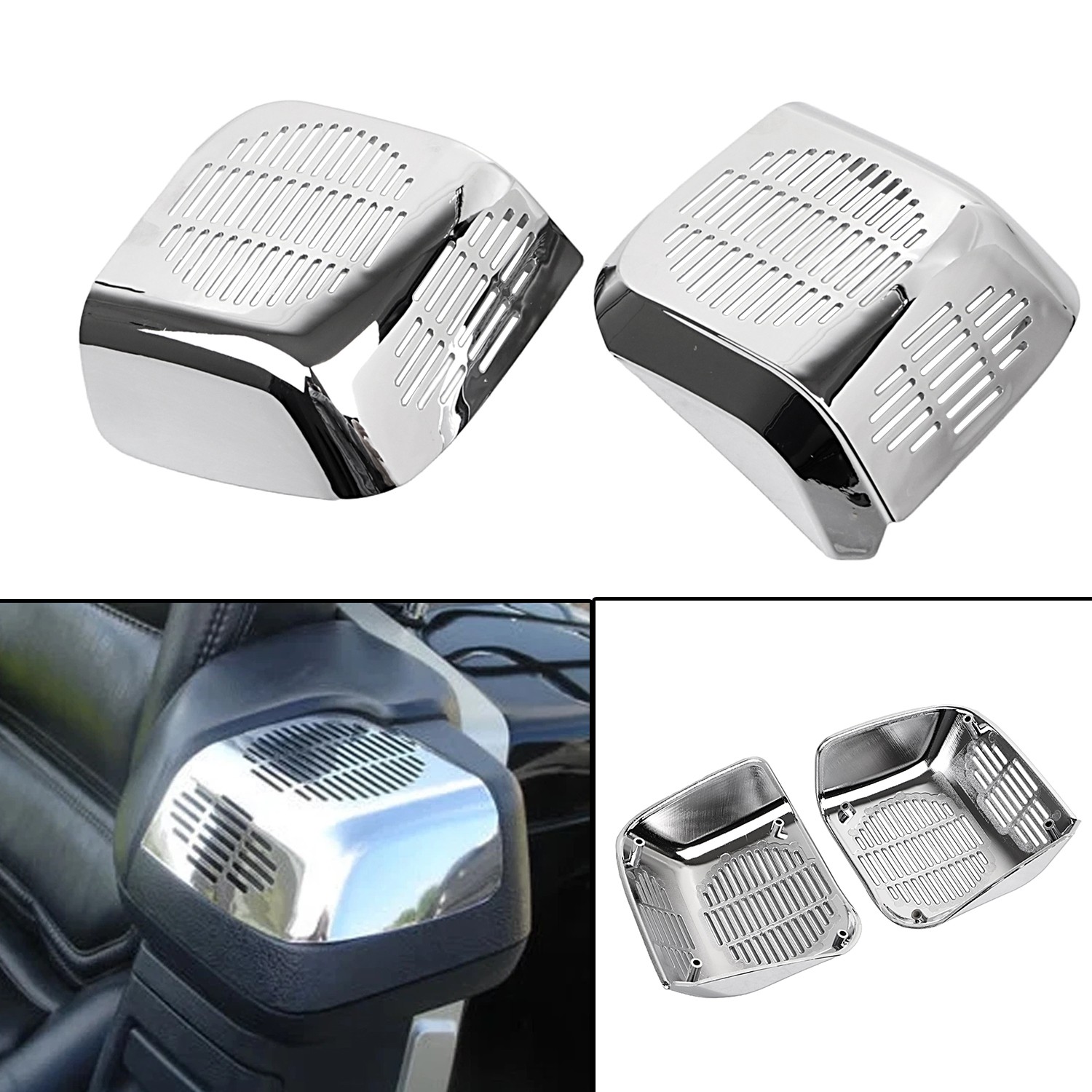 Chrome Rear Speaker Cover For Honda Goldwing 1500 GL1500 GL1500A Aspencade 88-00