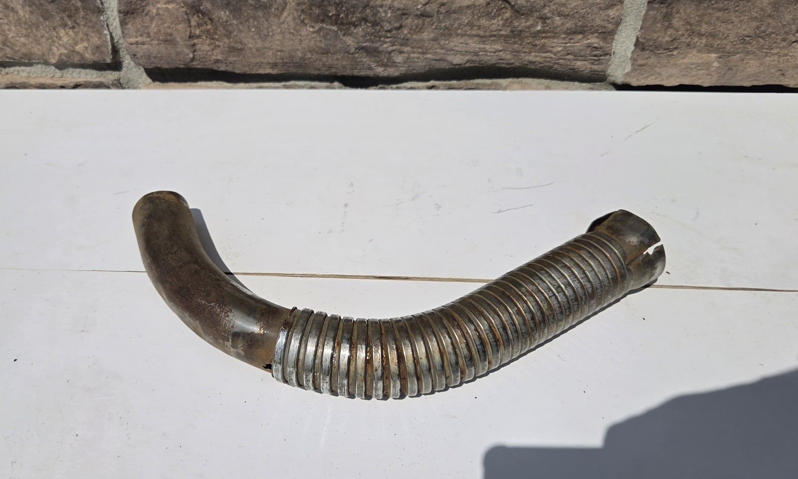 Vintage Flexible Motorcycle Exhaust Pipe Heat Shield Section Unknown Fitment