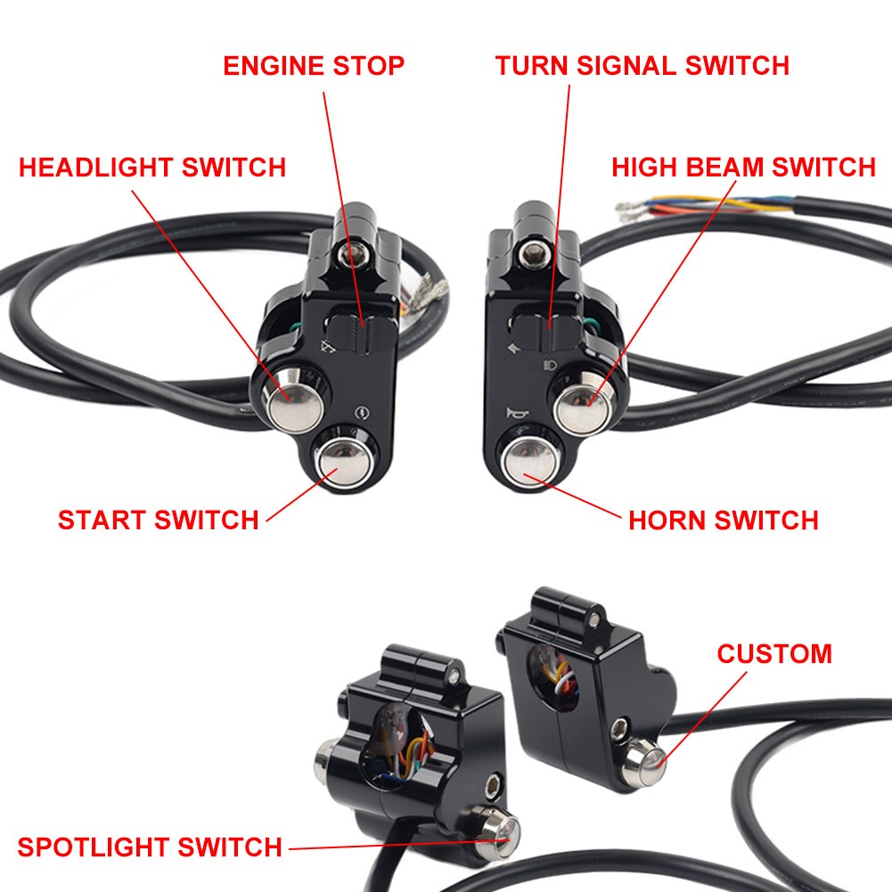 Motorycle CNC 1″ 25mm Handlebar Switch Controls Housing Fit Harley Universal