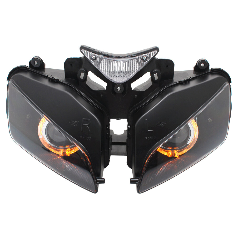 Fully Headlight Assembly HID Projector Amber Angel Eye for Honda CBR1000RR 04-07