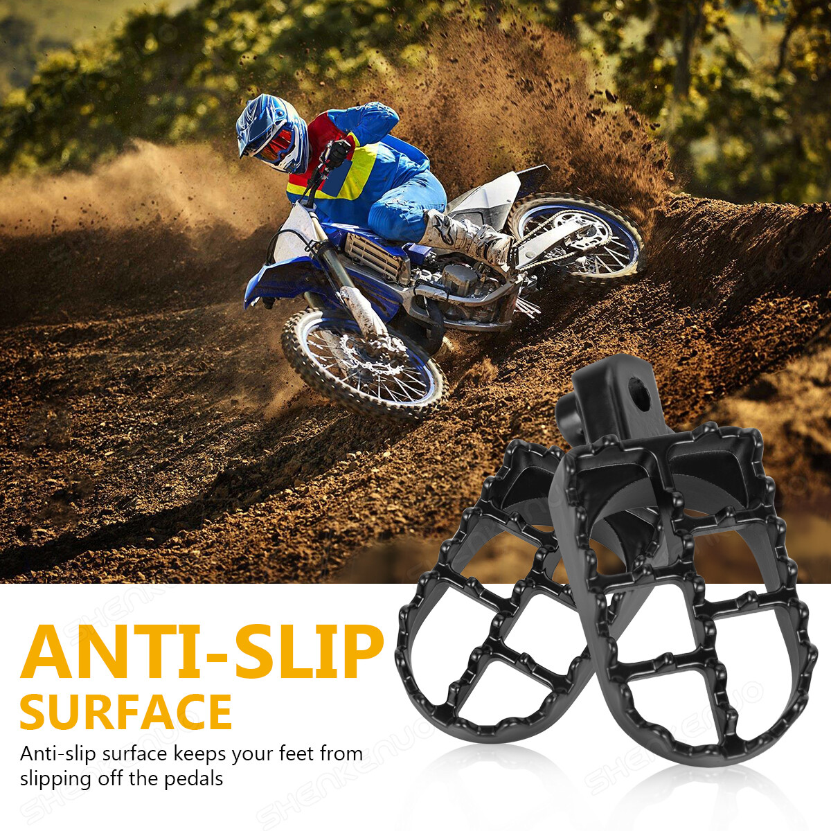 2x Motorcycle Foot Pegs Pedal Pad Footrest Footpegs Dirt Bike US Shipping