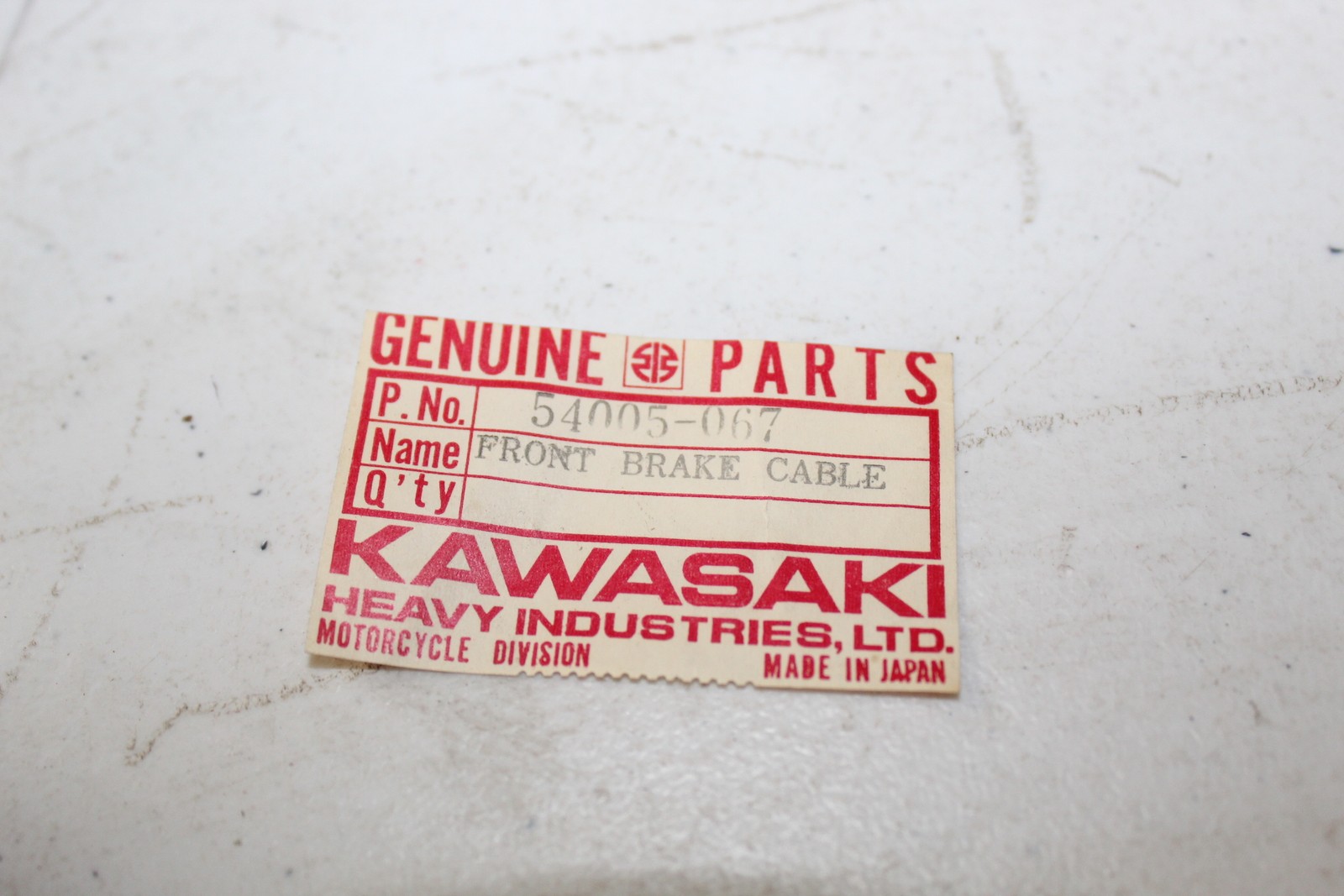 NOS GENUINE Kawasaki FRONT Brake Cable KE100 G5 OEM # 54005-067