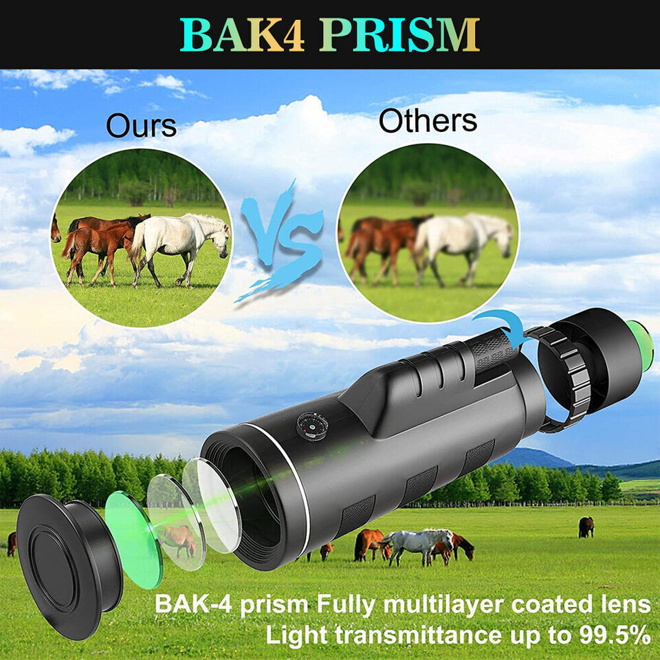 HD Monocular Starscope Monocular Telescope BAK4 with Phone clip,tripod