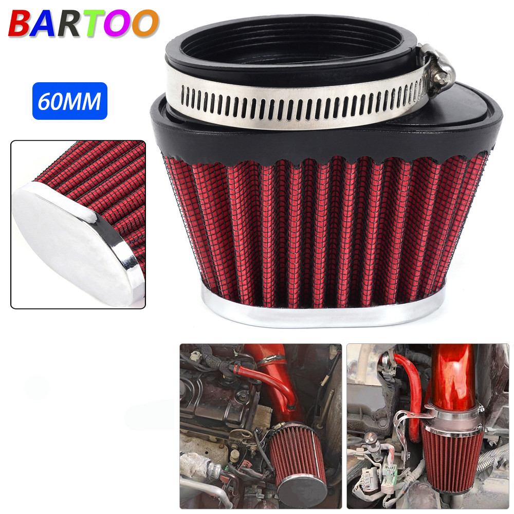 60mm/2.36in Red Air Filter Pod Cleaner Fit For Bike Dirt ATV Quad Pit Motorcycle