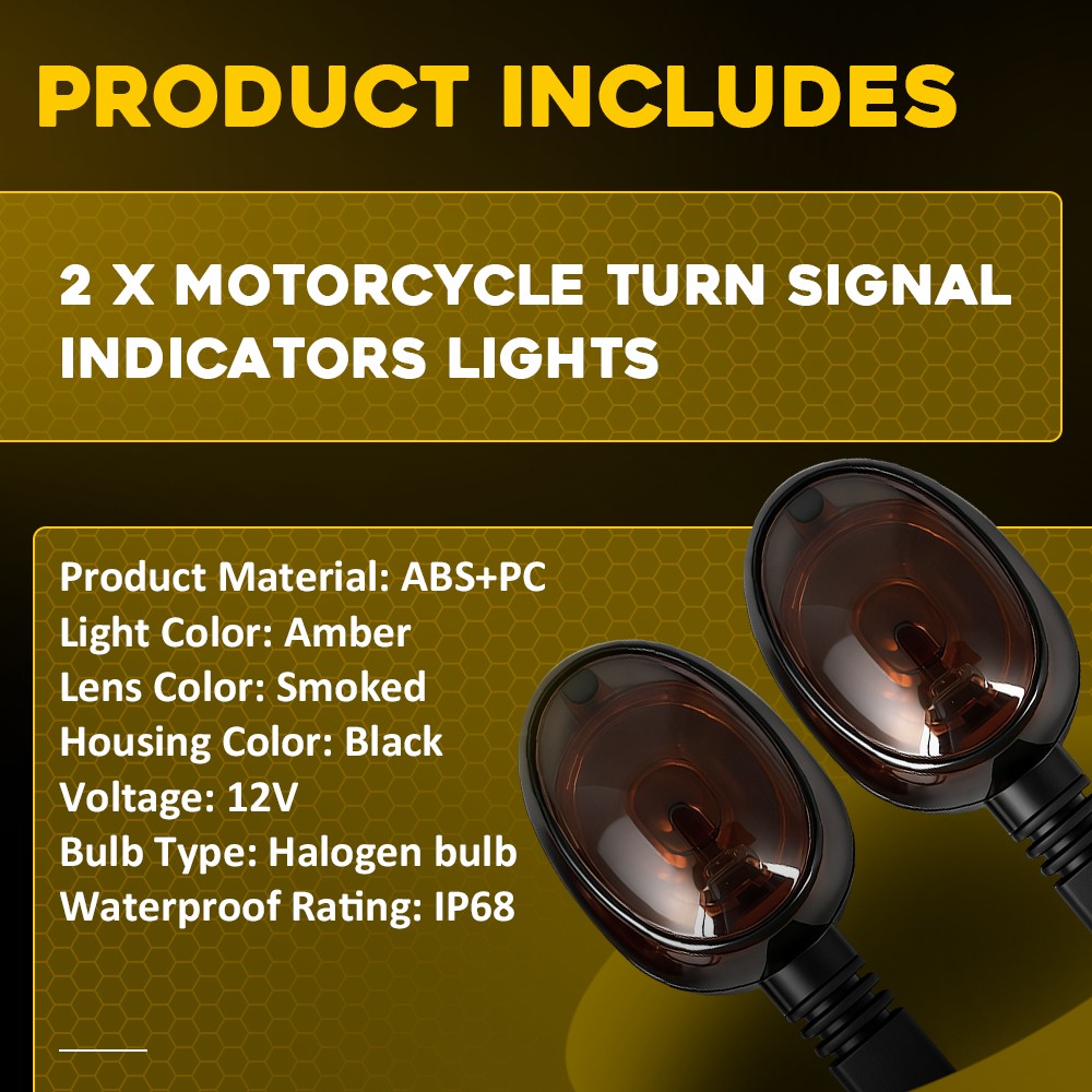 For 2000-2010 BUELL BLAST FRONT LEFT RIGHT TURN SIGNALS LIGHT INDICATORS SMOKED