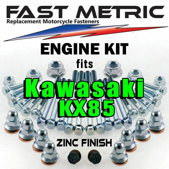 ’01-’22 Kawasaki KX 85 Engine Rebuild Bolt Kit | FACTORY style ZINC Fasteners
