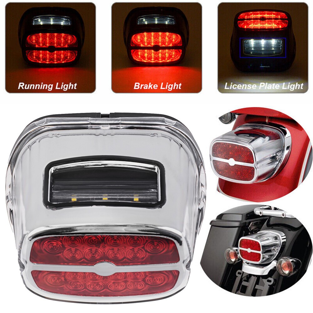 For Harley Touring Road King Electra Glide FLTR Dyna Chrome LED Tail Light Brake