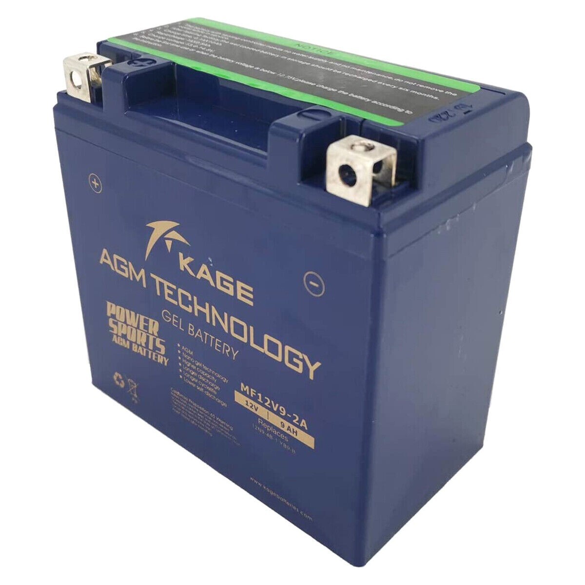 Kage MF12V9-2A YB9-B 12N9-4B-1 12V Sealed Maintenance GEL Battery 9Ah ATV UTV