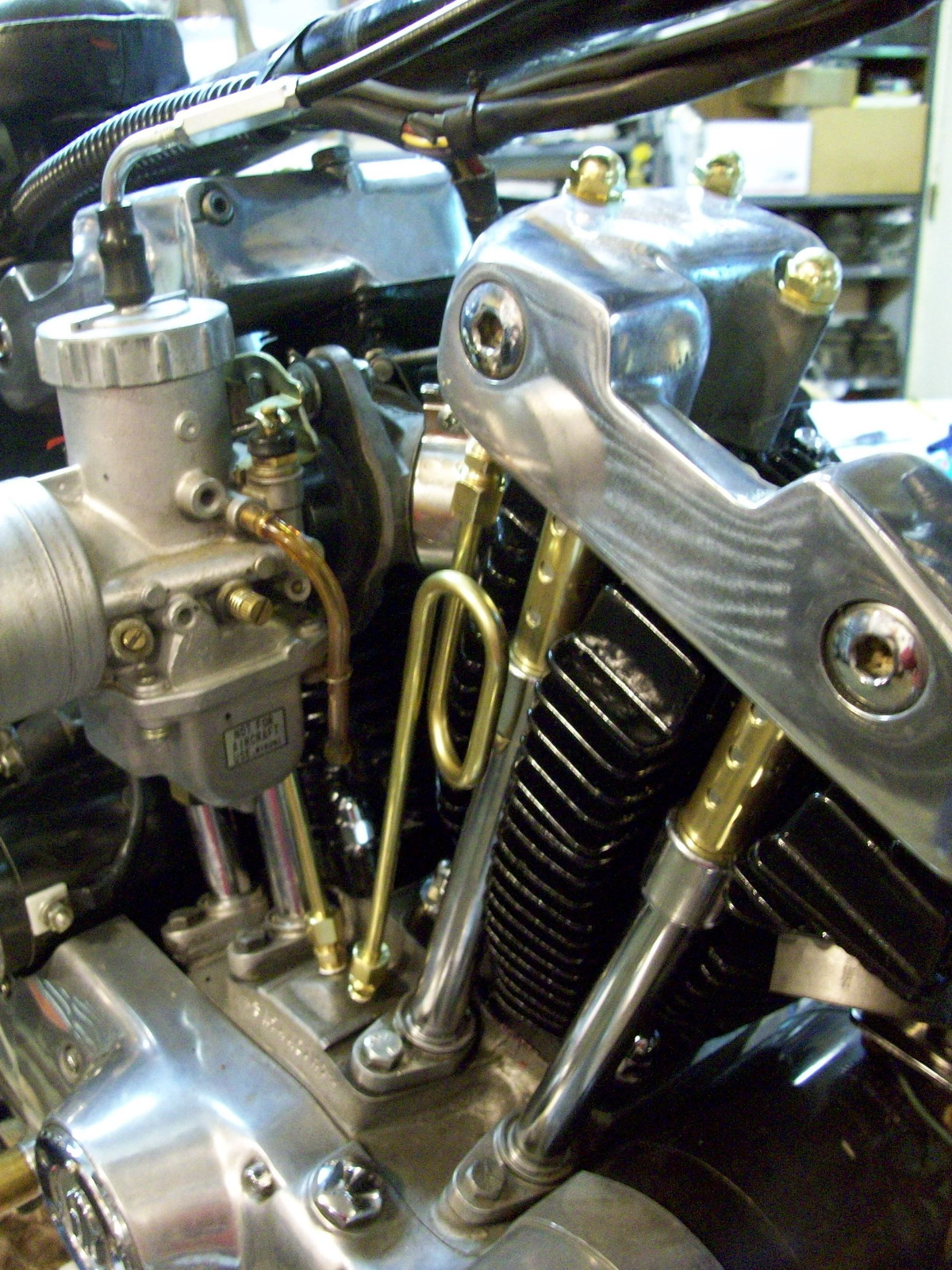 Old-Stf 57-84 Ironhead Sportster Engine Brass oil line & Hardware Dress up Kit