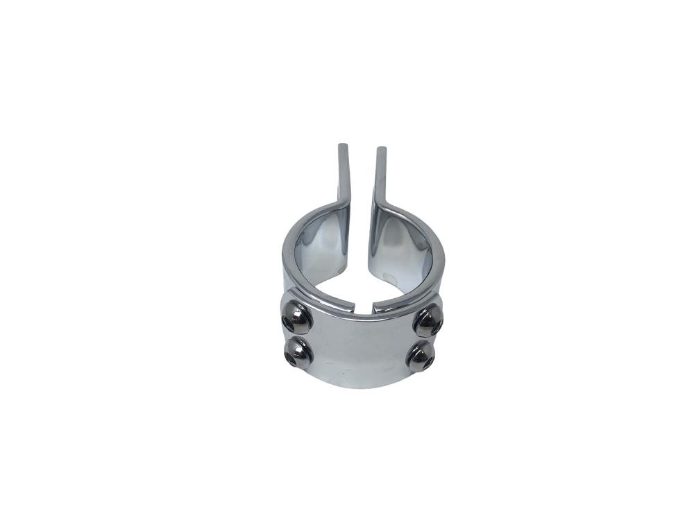 Chrome 3 Piece Clamp for Footpeg/Highway Bar/Spot Light, 1-1/2 Inch (38 mm)