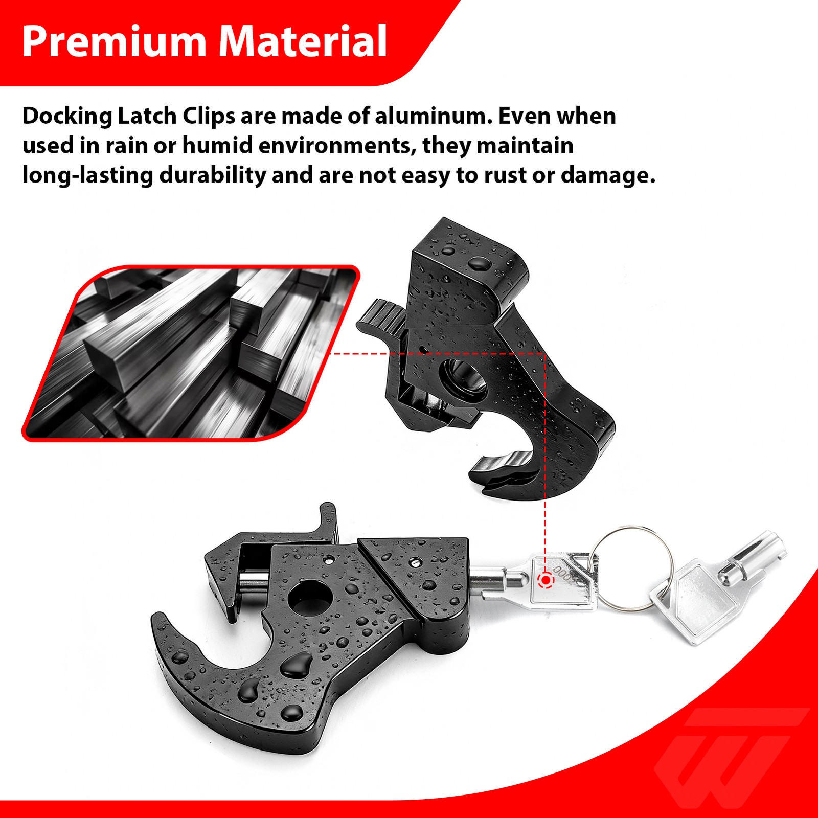 Lockable Rotary Luggage Rack Sissy Bar Docking Latch Clip Kit For Harley Touring