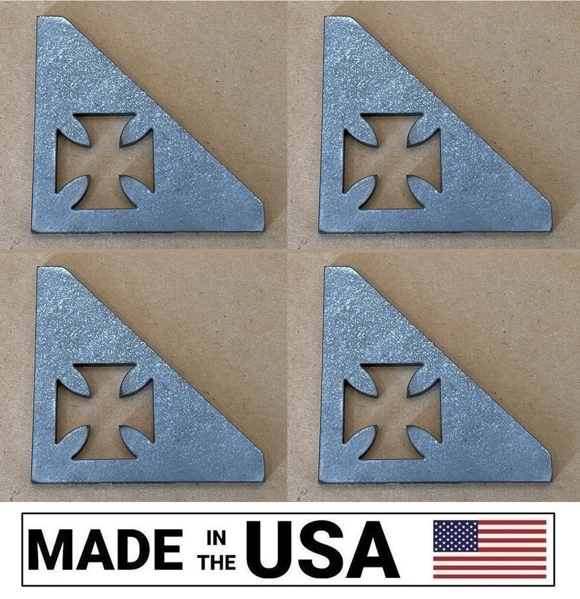 [SR] IRON CROSS Steel Gusset 3/16″ Mild Steel Weld Gusset 4″x4″ Leg Rat Rod Qty4
