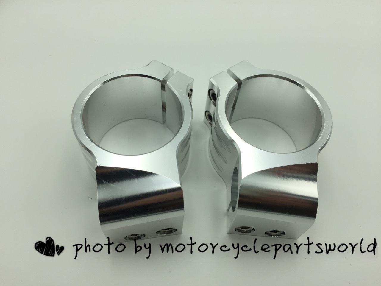 Silver 35mm Cafe Racer Bar 7/8″ Motorcycle Universal Clip-On Handlebar Fork Tube
