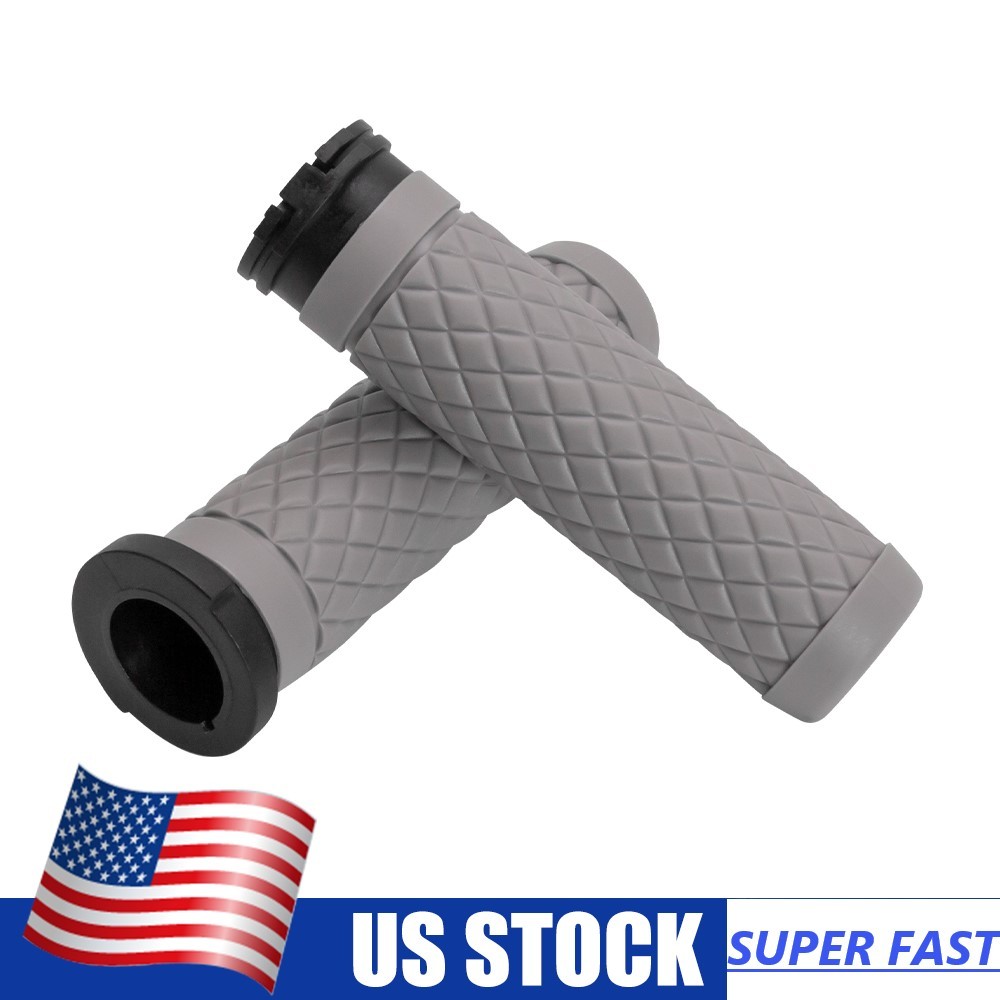 For Harley New Gray 1″ Cable Throttle Hand Grips Rubber Tube Soft Rubber