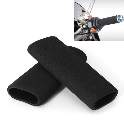 Motorcycle Wrap Around Hand Grip Covers Anti Vibration Slip Comfort Foam 2 Pcs