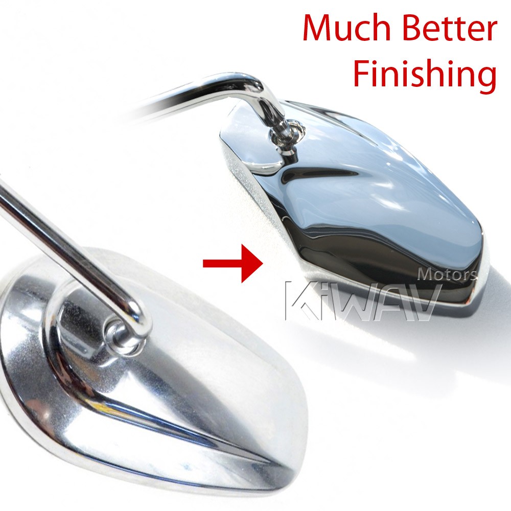 KiWAV Medusa Chrome regular Mirror Mirrors 5/16″ for Harley Fat Boy EFI FLSTFI