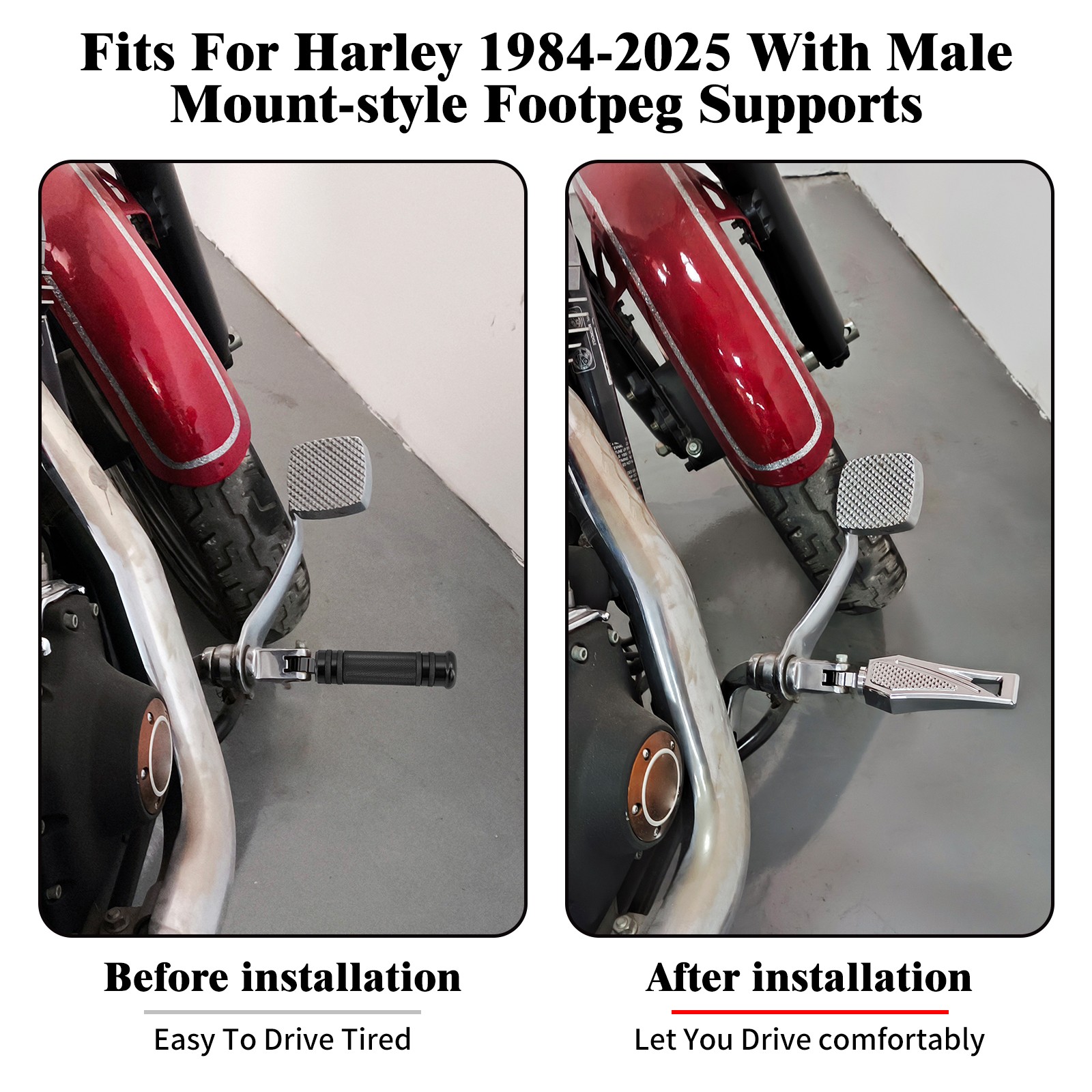 Chrome Rear Foot Peg Foot Rests For Harley Touring Electra Glide Dyna Wide Glide