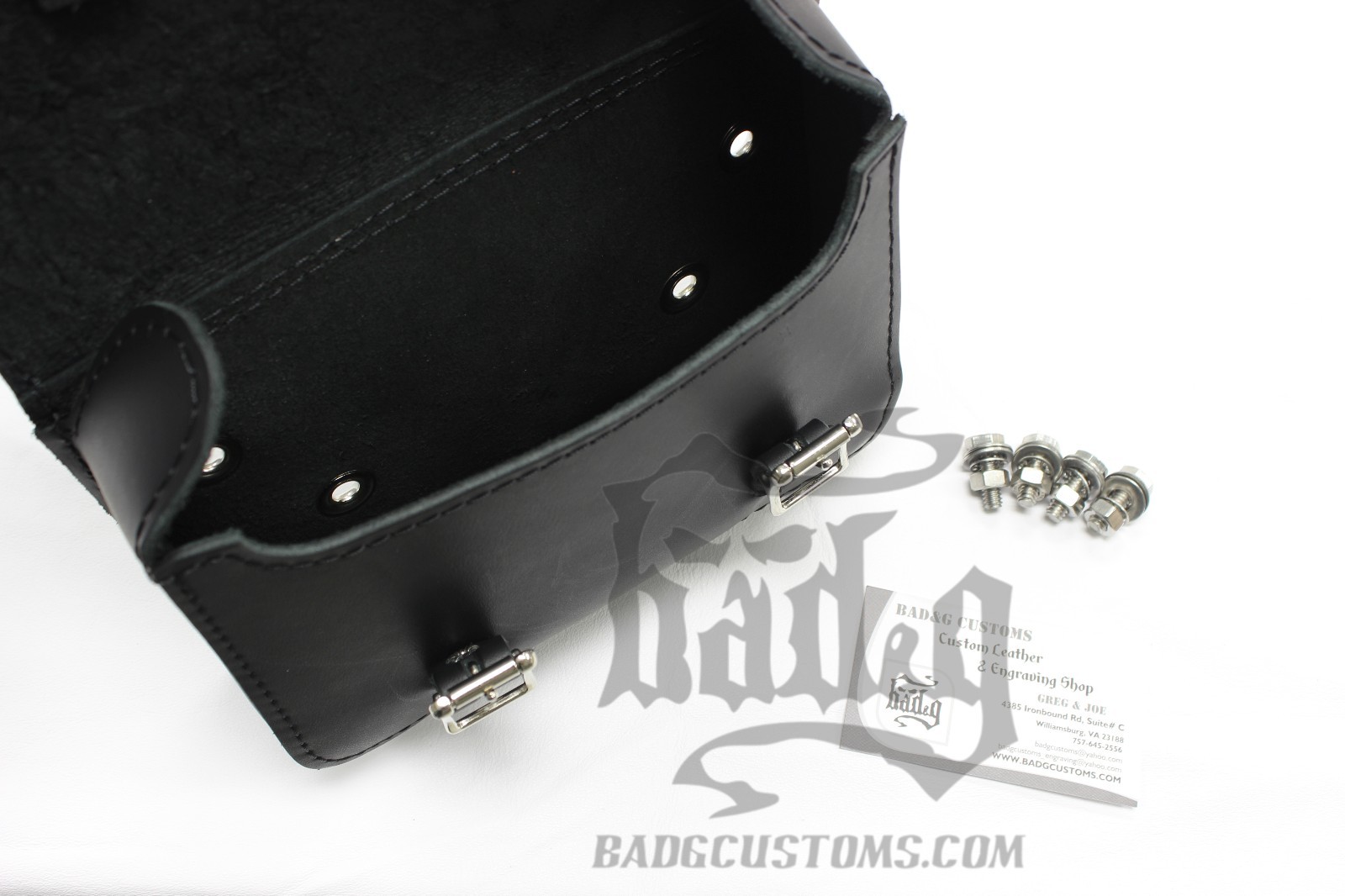 Harley DYNA Square Battery Cover Bag Genuine Leather – DBB03 BAD&G CustomS