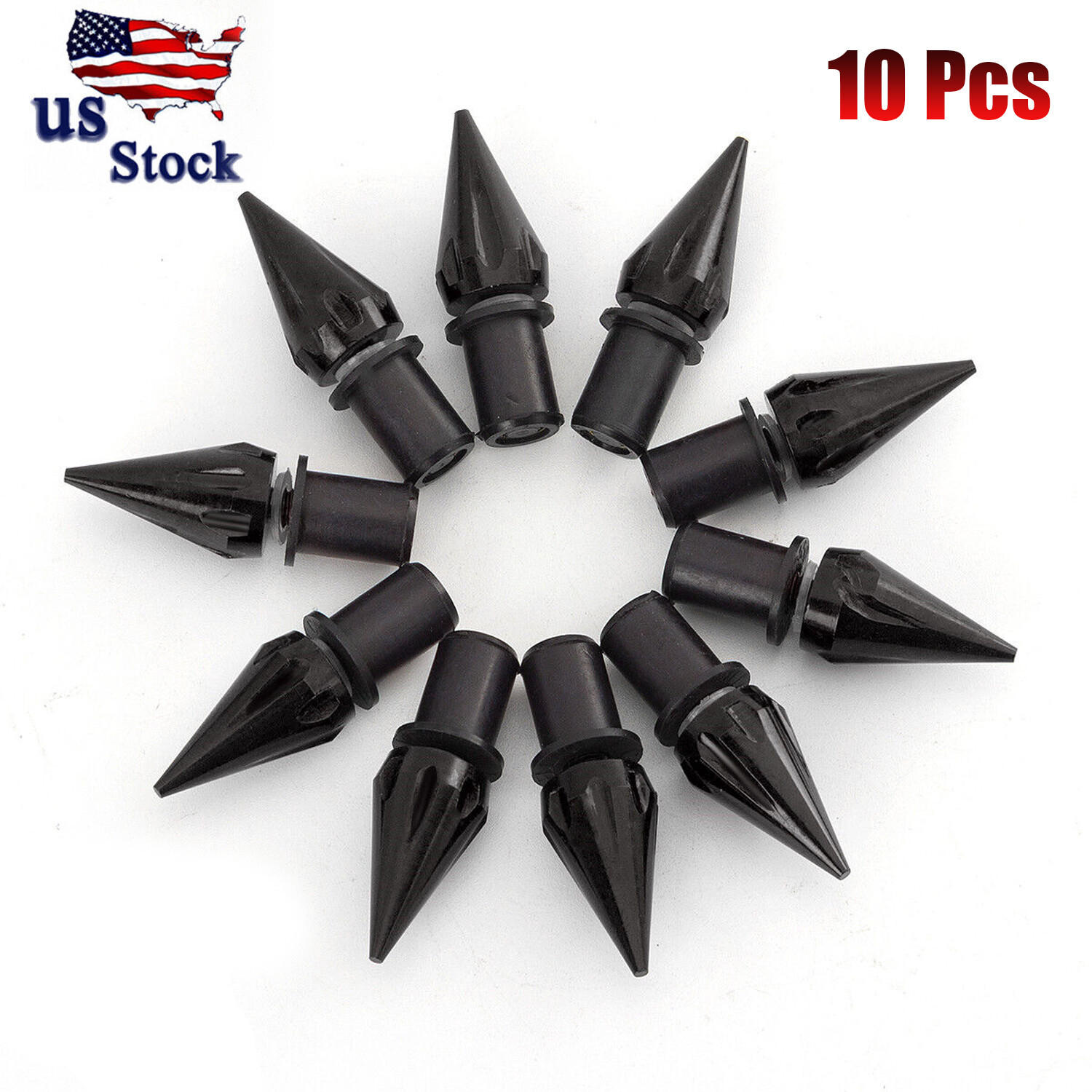 10PCS Windscreen Windshield Screw Spike Bolt Kit M5 Nuts Cruiser Universal Black